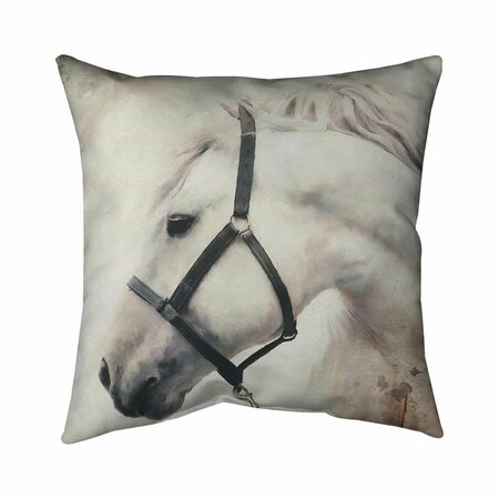 FONDO 20 x 20 in. Darius The White Horse-Double Sided Print Indoor Pillow FO2797998